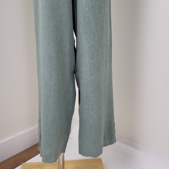 90’s lounge pants olive green vintage straight leg flowy lightweight high rise - Picture 9 of 14